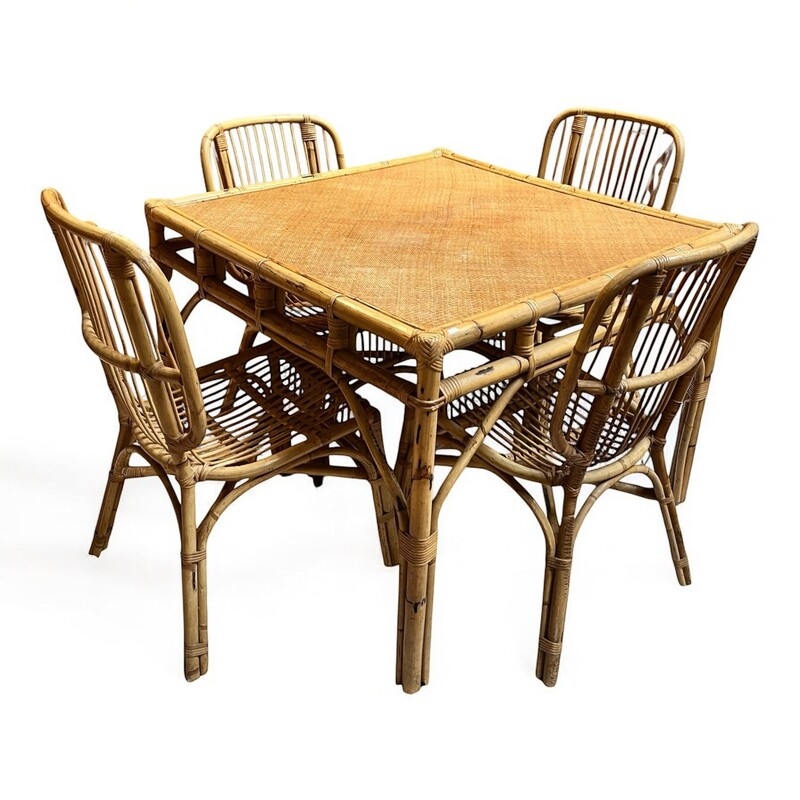 F 480 CY set of Bamboo chairs + 4 chairs 