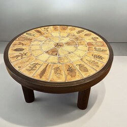 F 481 APO round ceramic coffee table by Roger Capron 