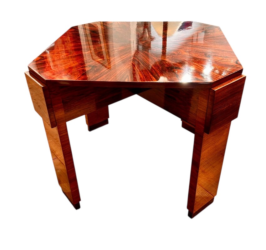 F 484 AS Art Deco games or side table, exotic wood, completely restored