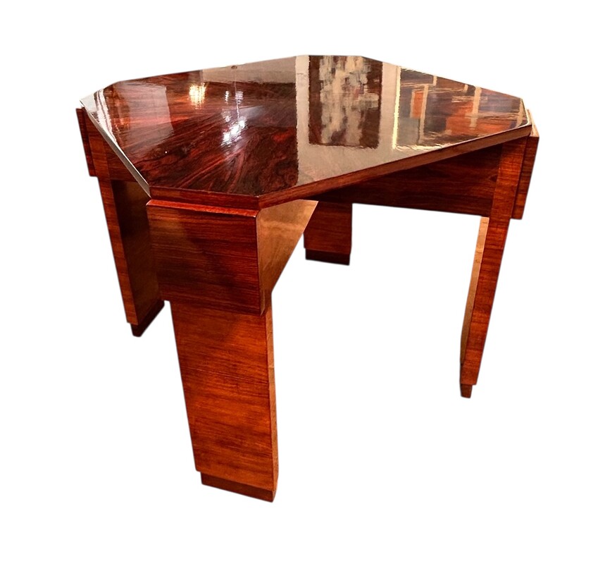 F 484 AS Art Deco games or side table, exotic wood, completely restored