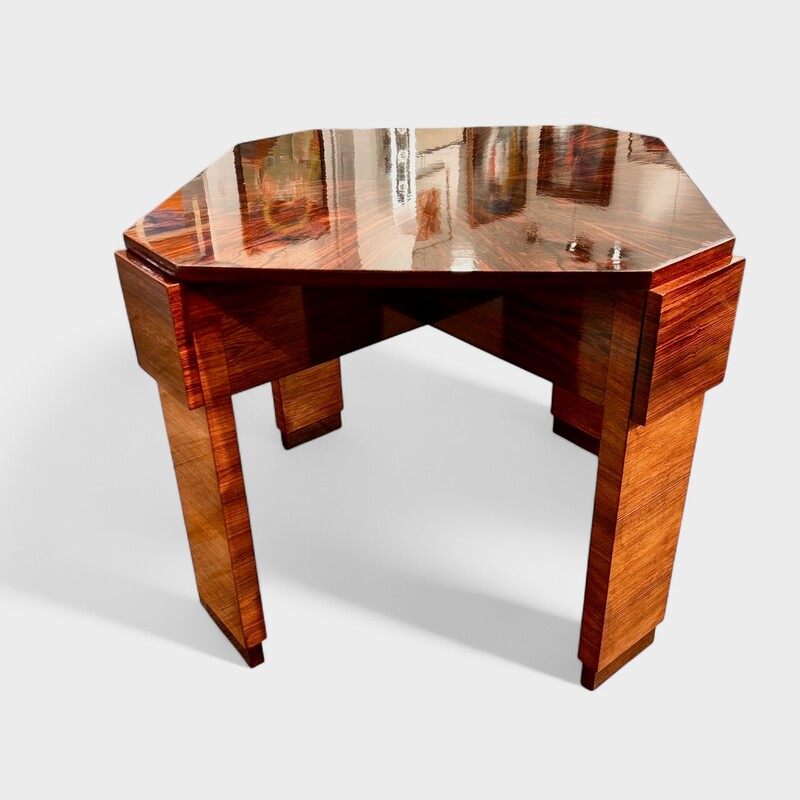 F 484 AS Art Deco games or side table, exotic wood, completely restored