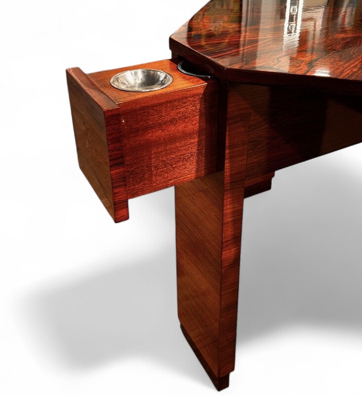 F 484 AS Art Deco games or side table, exotic wood, completely restored