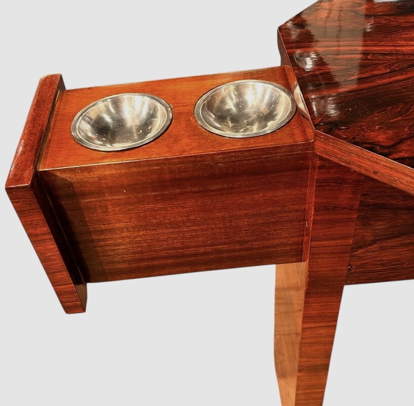 F 484 AS Art Deco games or side table, exotic wood, completely restored