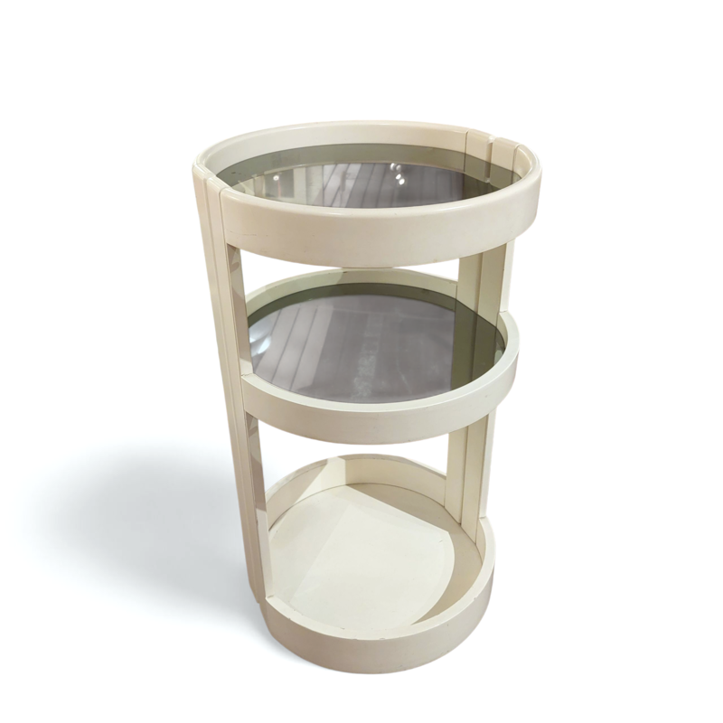 F 488 JC Rolling trolley bar lacquer wood Italy 1980s