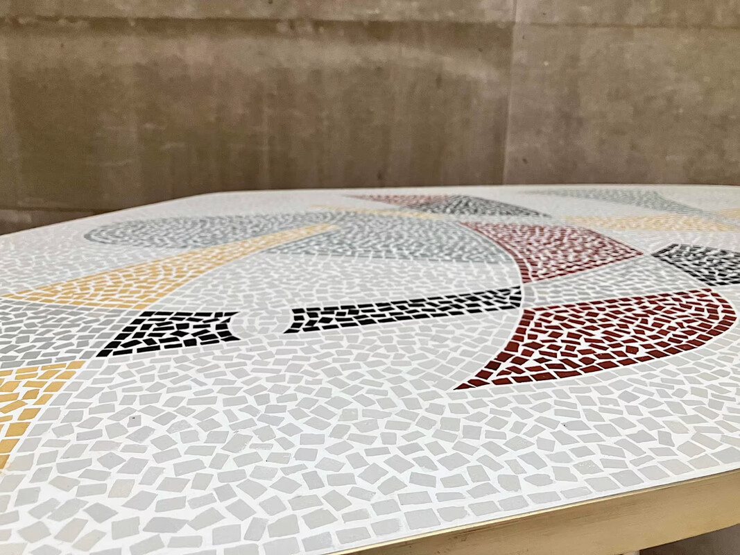 F 489 JC Mosaic coffee table by Berthold Muller 1950s