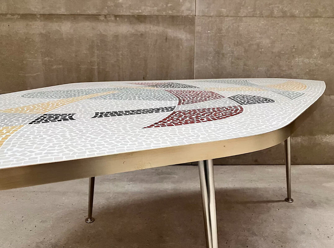 F 489 JC Mosaic coffee table by Berthold Muller 1950s