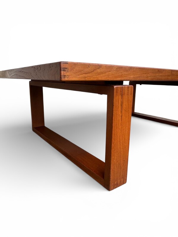 F 490 JB Brutalist Teak & Tile Coffee Table Ox-Art for Trioh Mobelfabrik 1973 Made in Denmark