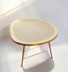 F 490 JC mosaic and brass coffee table by Berthold Muller 1950s 