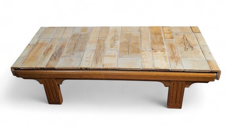 F 491 APO rectangular ceramic tiles coffee table by Roger Capron
