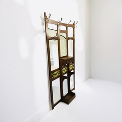 F 491 YO Coat rack Art Nouveau brass and ceramic 