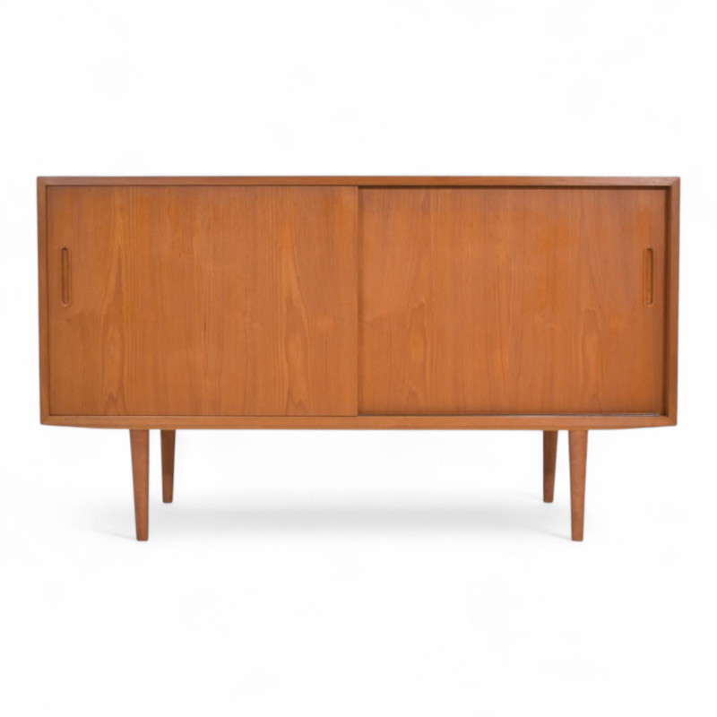 F 492 JC Sliding doors teak sideboard by Poul Hundevad, Denmark 1960s
