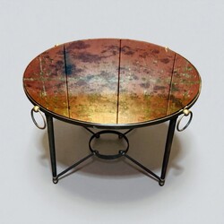 F 494 AG coffee table bronze and oxyde mirror 1940’s