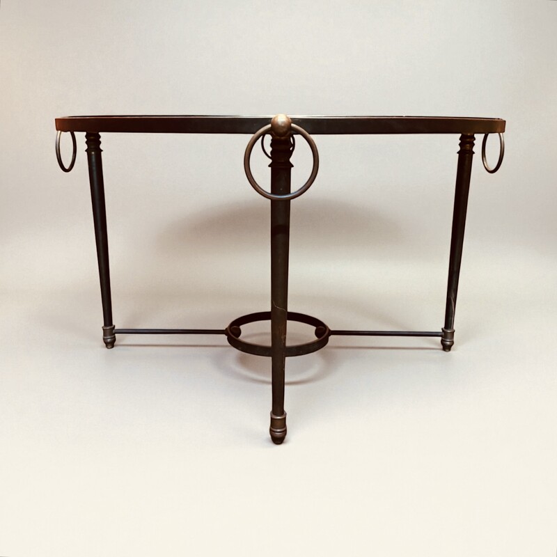 F 494 AG coffee table bronze and oxyde mirror 1940’s