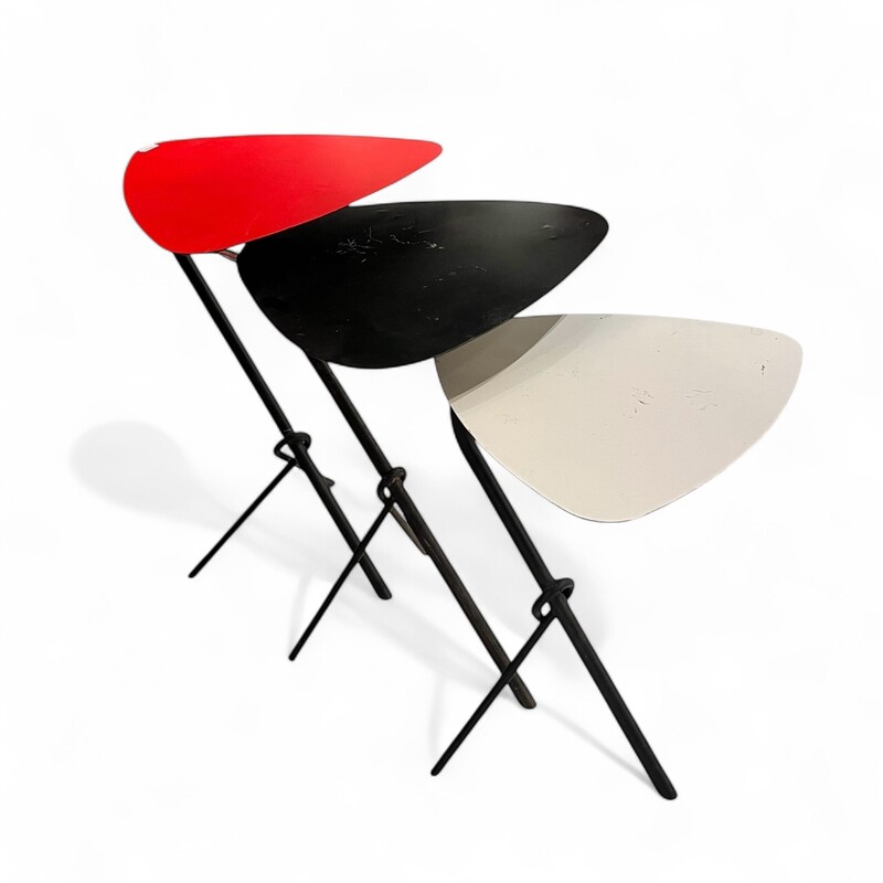 F 498 FL set of 3 nesting tables att to Michel Buffet, 1950’s 