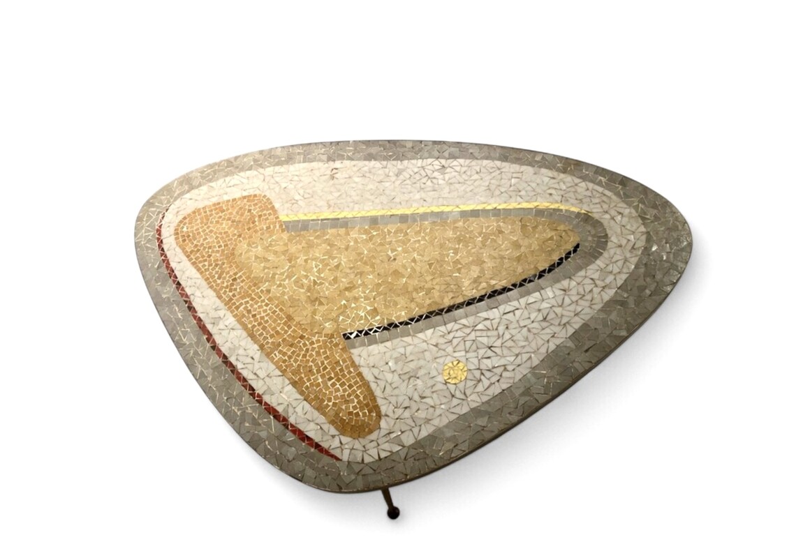 F 500 AS Mosaïc and brass coffee table by Berthold Muller 1950s