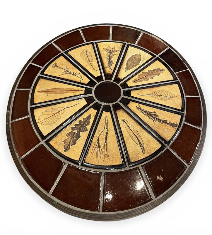 F 501 RD ovale ceramic tiles coffee table signed Roger Capron 