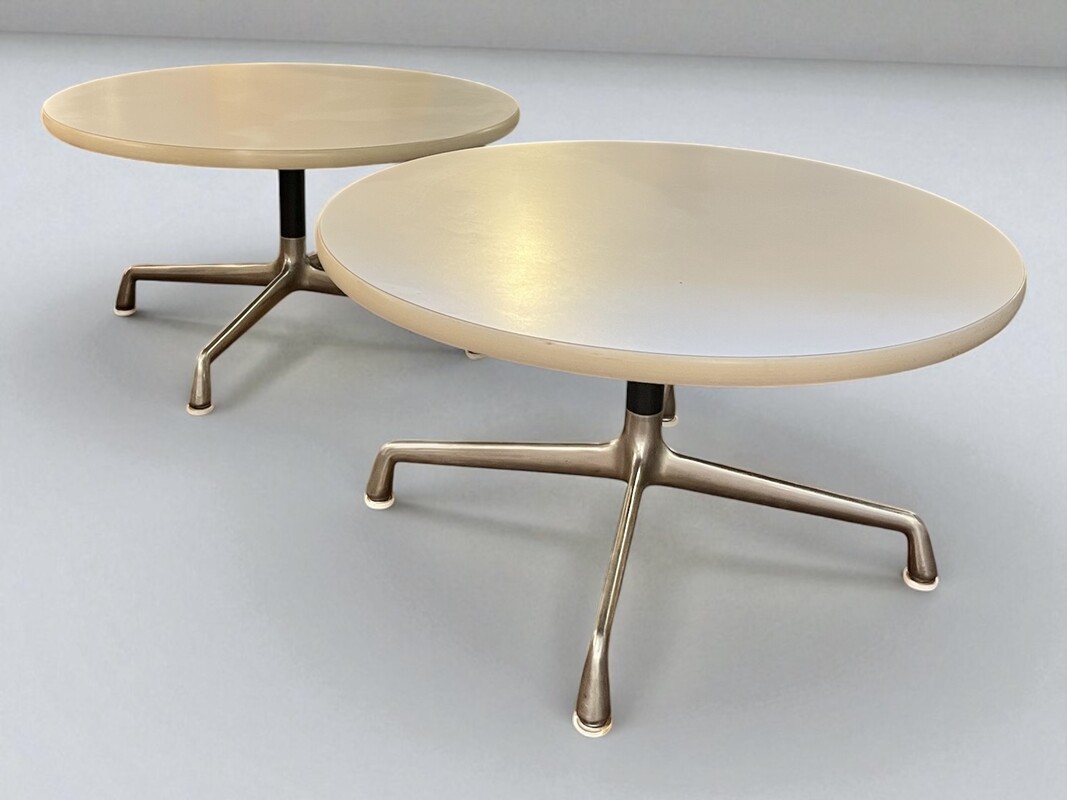 F 501 TH pair of tables by Charles and Ray Eames, Herman Miller edition, 1970’s