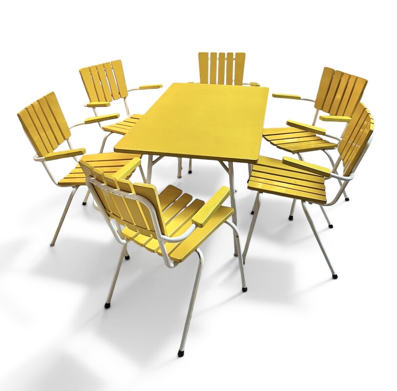 F 504 CY yellow garden set ( table + 6 chairs ) 
