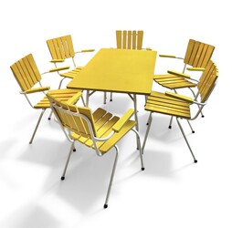 F 504 CY yellow garden set ( table + 6 chairs ) 