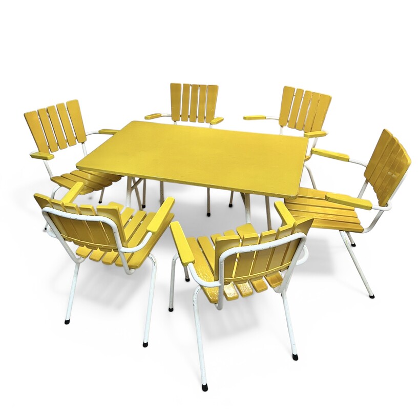 F 504 CY yellow garden set ( table + 6 chairs ) 