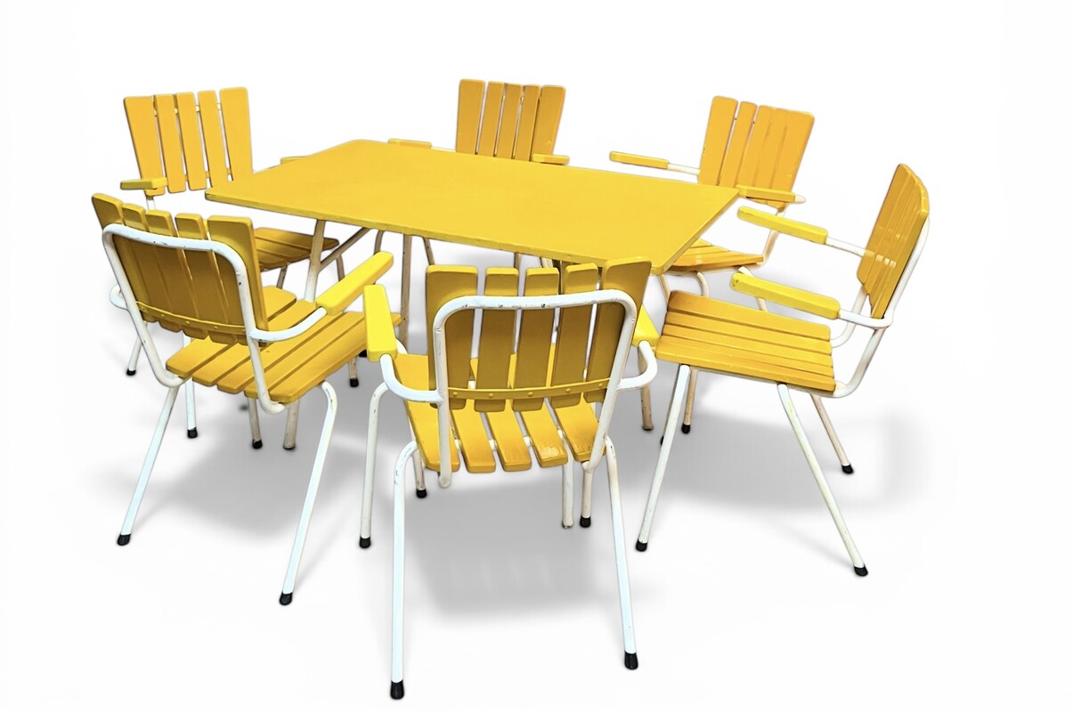 F 504 CY yellow garden set ( table + 6 chairs ) 