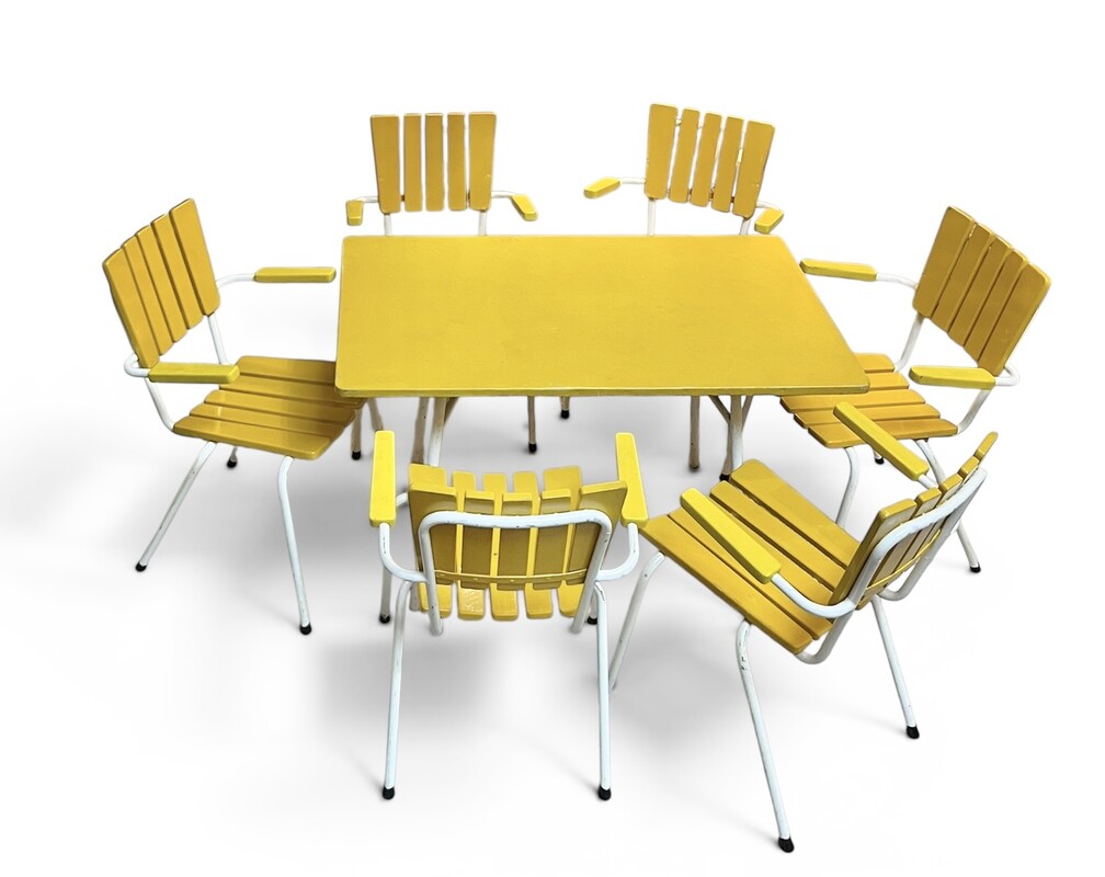 F 504 CY yellow garden set ( table + 6 chairs ) 
