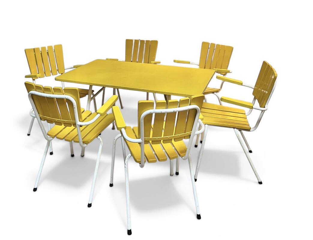 F 504 CY yellow garden set ( table + 6 chairs ) 