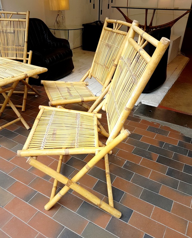F 511 AV Bamboo garden set tiki style Ca 1960