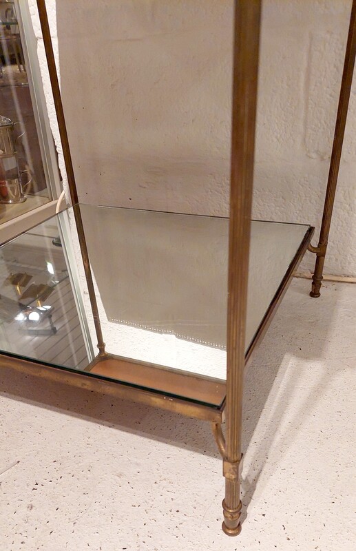 F 514 JC Brass and mirror side table by Maison Charles, France 1960s