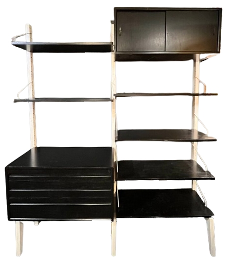 F 522 JC black and white wall unit by Poul Cadovius 