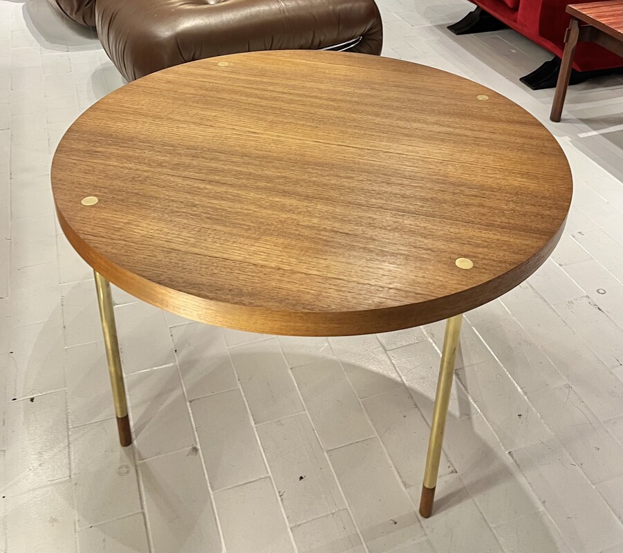 F 535 RD round low table with brass details, Italy , 1960’s