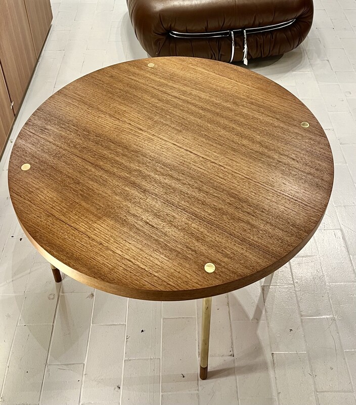F 535 RD round low table with brass details, Italy , 1960’s