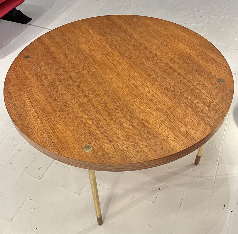 F 535 RD round low table with brass details, Italy , 1960’s