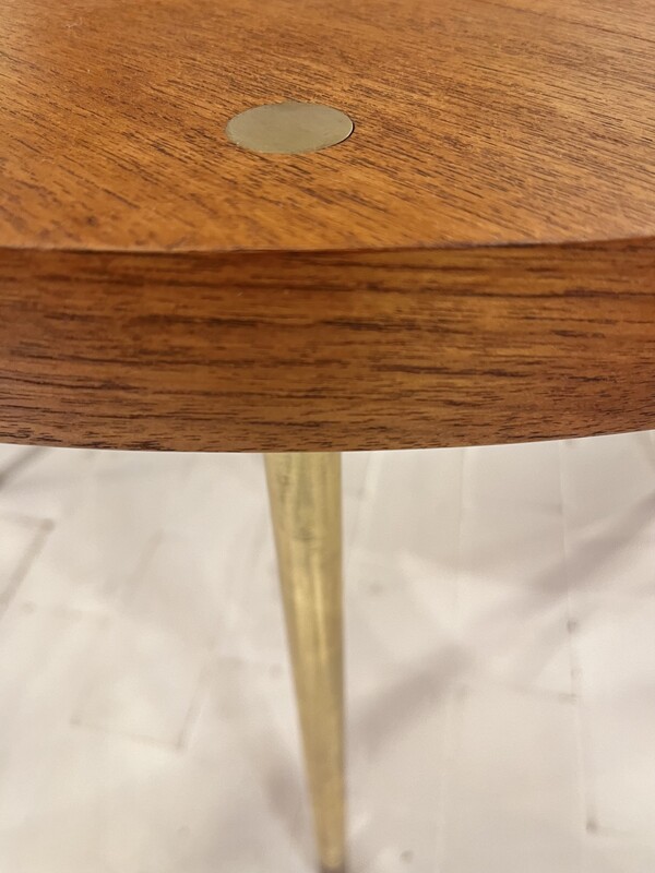 F 535 RD round low table with brass details, Italy , 1960’s