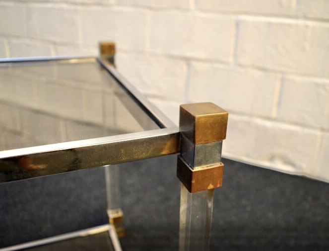 F 549 JC pair of Hollywood Regency side tables by Pierre Vandel 