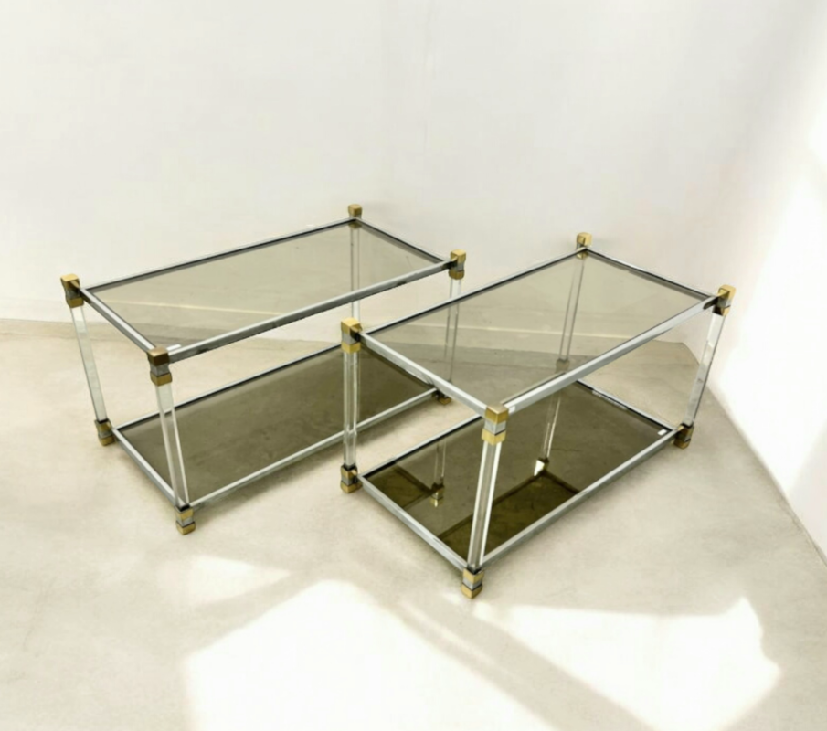 F 549 JC pair of Hollywood Regency side tables by Pierre Vandel 