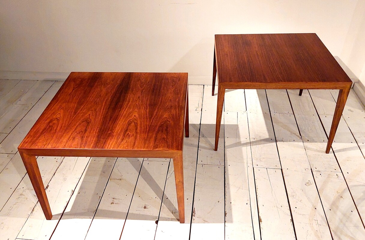 F 574 JC Set of 2 rosewood danish coffee tables by Severin Hansen 1960s