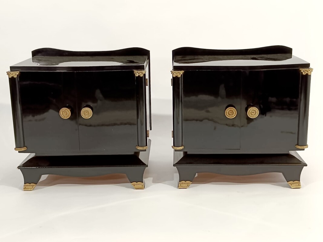 F 584 YO pair of laquered night stands by Maison Jansen