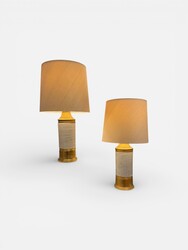 F 590 AG pair of ceramic table lamps by Bitossi