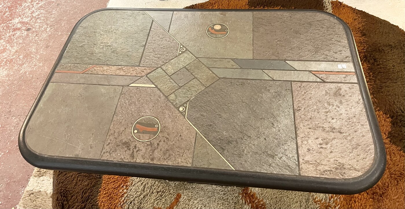 F 600 A/I Height adjustable Kingma Brutalist coffee table, 1980’s