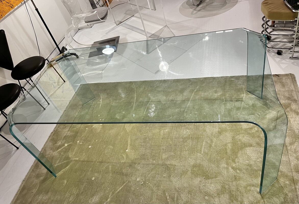 F 698 GOT glass dining table - desk by Vittorio Livi for Fiam