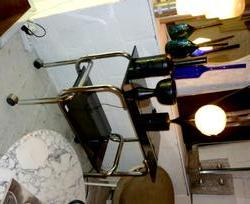 F 705 JC Table desserte chrome et verre fumé