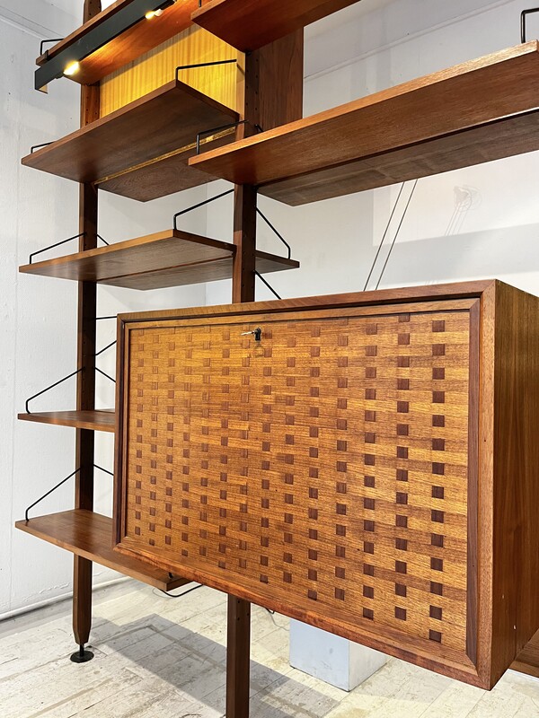 F 723 SC Adjustable vintage teak room divider