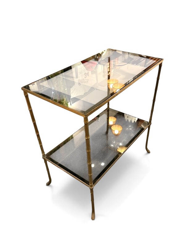 F 891 AG bronze gilt table faux bambou by maison baguès 40’s