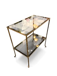 F 891 AG bronze gilt table faux bambou by maison baguès 40’s