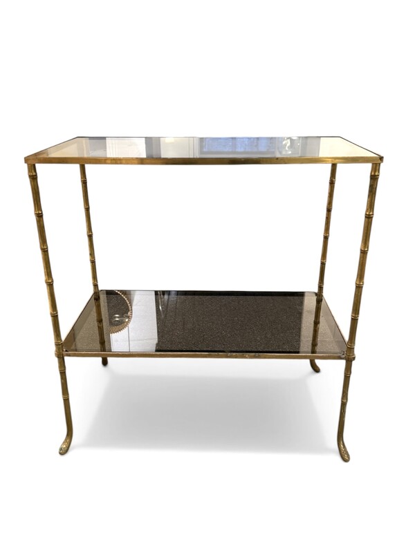 F 891 AG bronze gilt table faux bambou by maison baguès 40’s