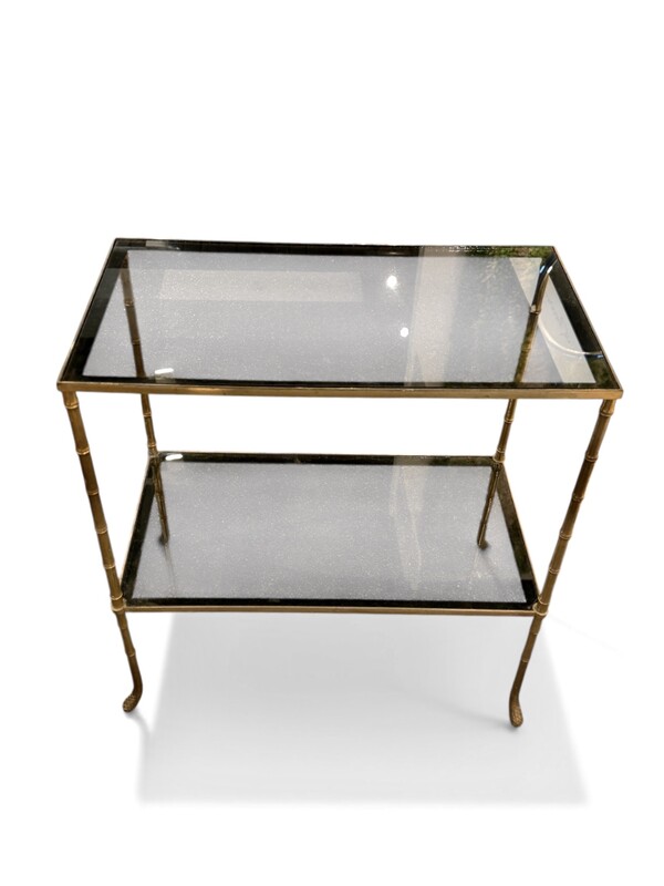 F 891 AG bronze gilt table faux bambou by maison baguès 40’s