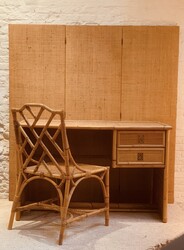 F 898 CY rattan desk + seat 
