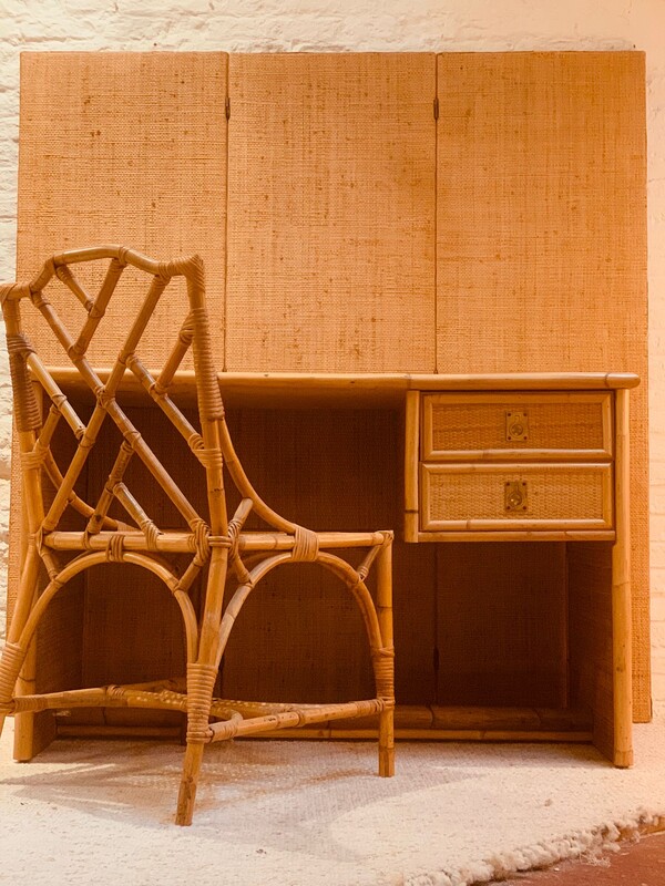 F 898 CY rattan desk + seat 