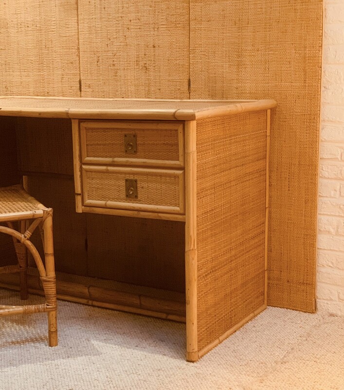 F 898 CY rattan desk + seat 